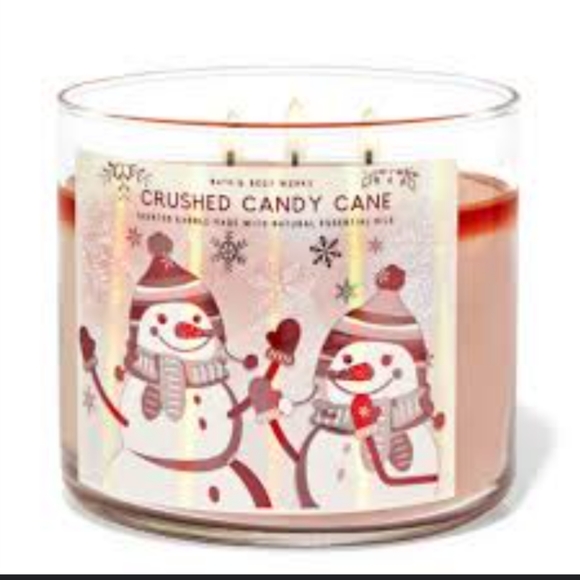 Bath & Body Works 3 Wick in Crushed Candy Cane NWT - Picture 1 of 6
